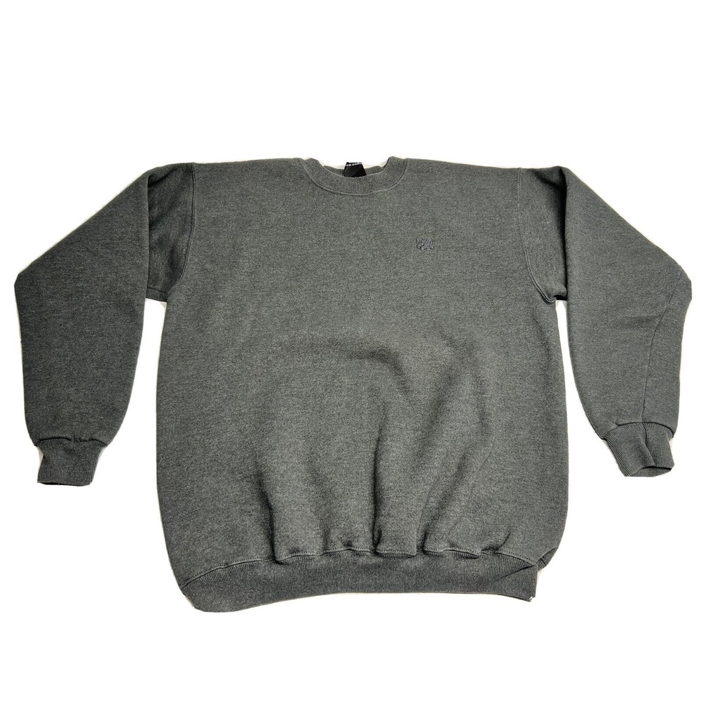 Official Olympics Sweatshirt‎ Dark Heather Gray Embroidered Rings USA Size L Vtg